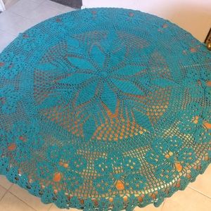 Handmade crocheted table cover
